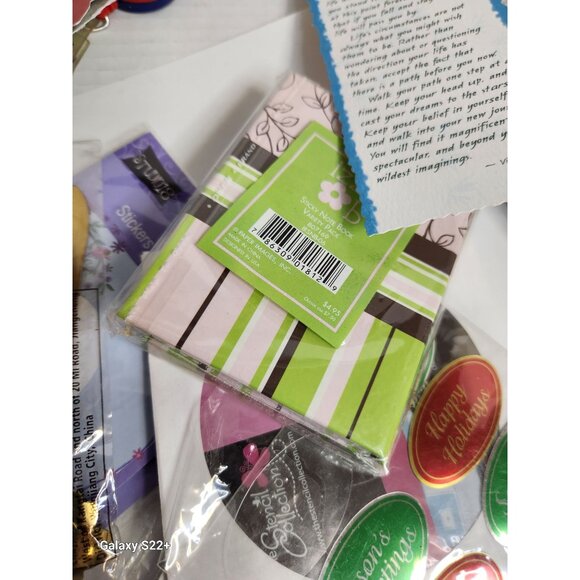 Unbranded Other - Mixed Office Craft Supplies Lot: Stickers Bookmarks Holiday Labels Sticky Notes
